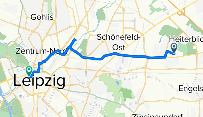 Hainveilchenweg 10, Leipzig nach Lessingstraße 2, Leipzig