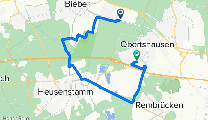 Otto-Scheugenpflug-Straße 1, Offenbach am Main nach Heusenstammer Straße 65, Obertshausen
