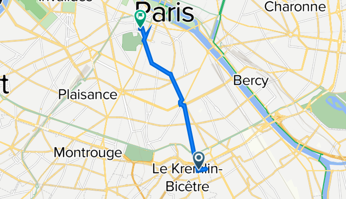 2 Rue Roger Salengro, Le Kremlin-Bicêtre à 25 Rue Racine, Paris