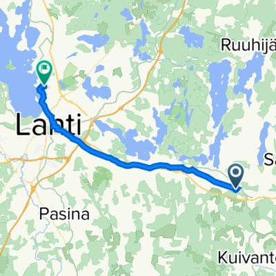 Rautetie 2, Nastola to Ritaniemenkatu 8, Lahti
