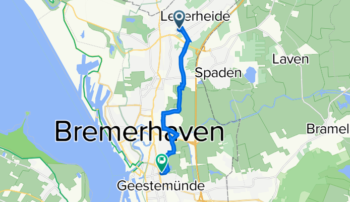 Fritz-Erler-Straße 7F, Bremerhaven to Hauptbahnhof Bismarckstraße - Bremerhaven
