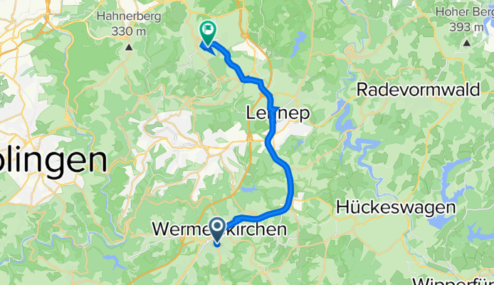 Schillerstraße 78, Wermelskirchen nach Schenkstraße 125, Wuppertal