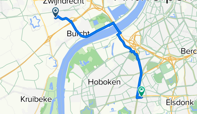 Struikheidelaan 20, Zwijndrecht naar Jules Moretuslei 187, Antwerpen