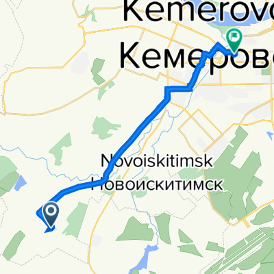 Белозёрная улица, 25/1, Кемерово до Пионерский бульвар, 9, Кемерово