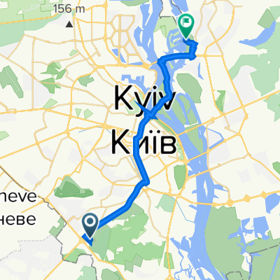 От проспект Академіка Глушкова 9Є, Київ до Вулиця без назви, Київ