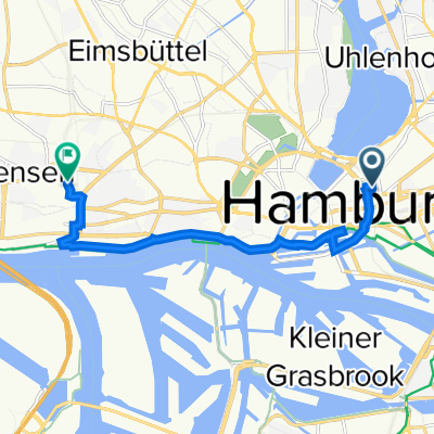 Hamburg Hbf nach Hahnenkamp 9, Hamburg