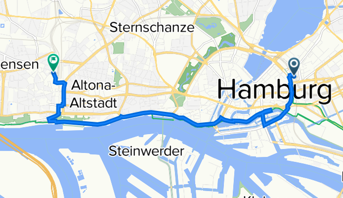 Hamburg Hbf nach Hahnenkamp 9, Hamburg
