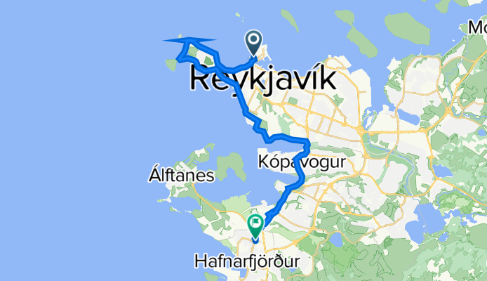 Fiskislóð 15, Reykjavík to Reykjavikurvegur 64, Hafnarfjordur