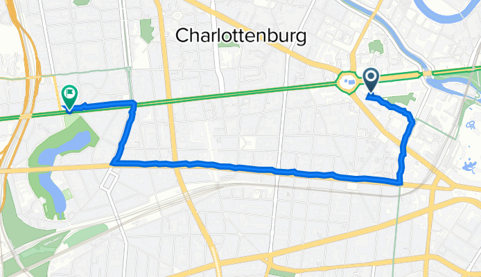 Hardenbergstraße 40A, Berlin nach Kaiserdamm 9–11, Berlin