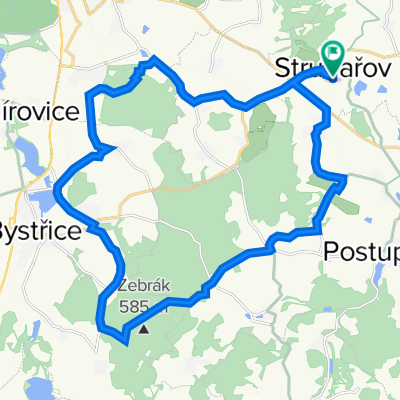 Struhařov, Černý les, Líšno a zpět