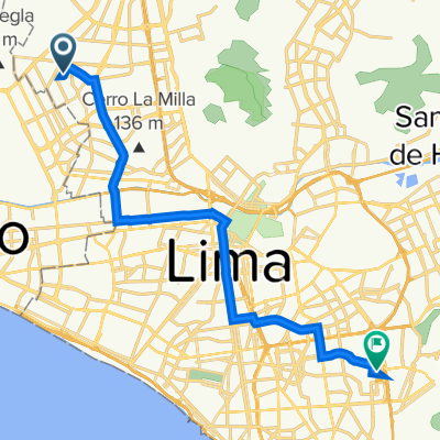 De calle los guindones, San Martín de Porres a Avenida Buena Vista 654, San Borja