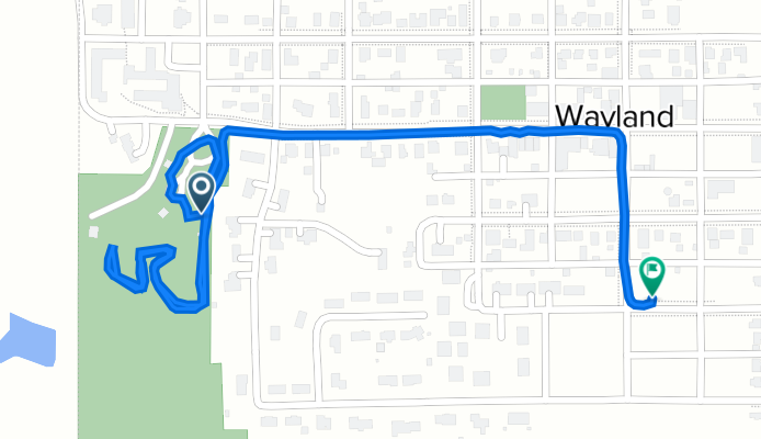 Wayland to 114 W Third St, Wayland