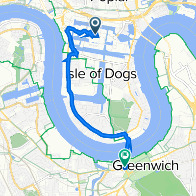 8 S Colonnade, London to 1–5 Cres Arcade, London