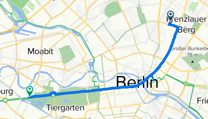 Dunckerstraße 88, Berlin nach Straße des 17. Juni 100, Berlin