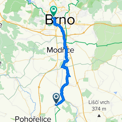 Zemědělská 258, Žabčice to Gorkého 98/58, Brno