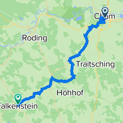Stadellohe 2, Cham nach Kilgerstraße 1, Falkenstein