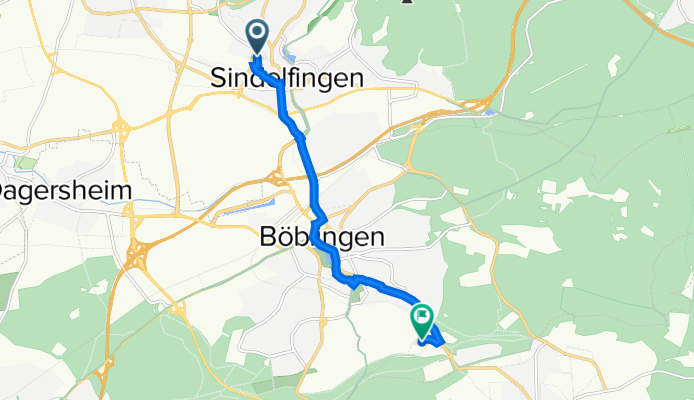 Lützelwiesenstraße 18, Sindelfingen to Im Zimmerschlag 7, Böblingen