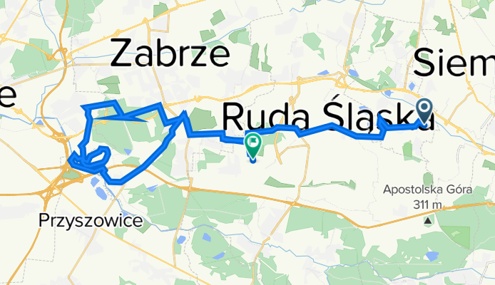Hajduki 15, Świętochłowice to Władysława Broniewskiego 9, Ruda Śląska