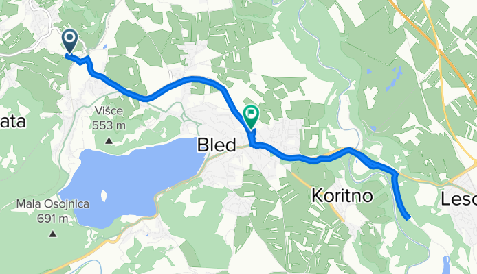 Spodnje Gorje 1B, Zgornje Gorje to Seliška cesta 4C, Bled