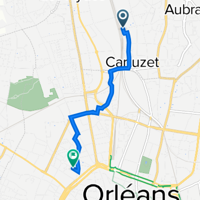 Les Aubrais Station (Orleans) to Hotel Cedres