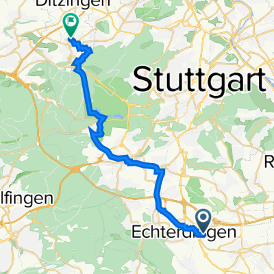 Leinfelden-Echterdingen to Hofwiesenstraße 32, Gerlingen