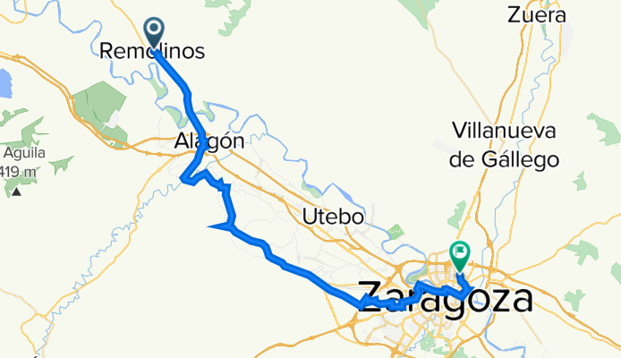 Remlinos--       Saragossa 50 km 140 mu, 170mdkleine Strässchen
