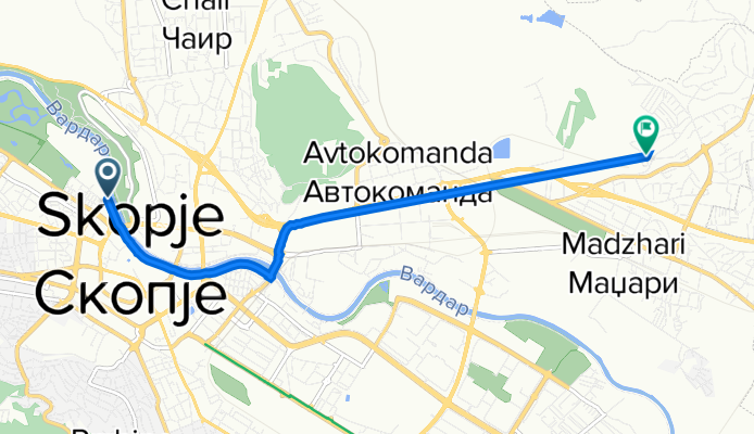 Centar Centar, Skopje to Tovarnik 3B, Hasanbegu