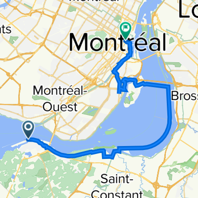 Kanawake Marina 278, Kahnawake to Rue Saint-Urbain 65, Montréal