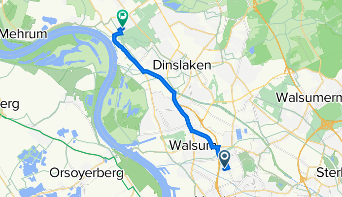 Klene-Poll-Straße 2–8, Duisburg nach Beckedahlshof 4, Voerde