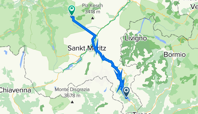 Via Principale 742, Poschiavo nach Bahnhofstrasse 1, Bergün/Bravuogn