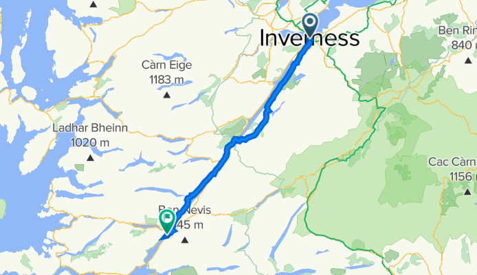 Inverness Central Ward, Inverness naar 101 High St, Fort William