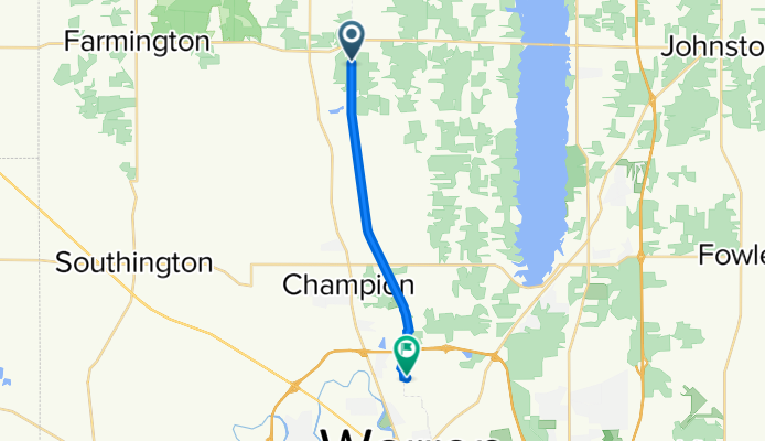 Bristolville to 418–456 N River Rd NW, Warren