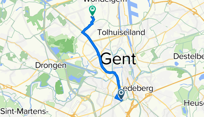 Valkeniersstraat 9, Gent naar Molenwalstraat 134, Gent