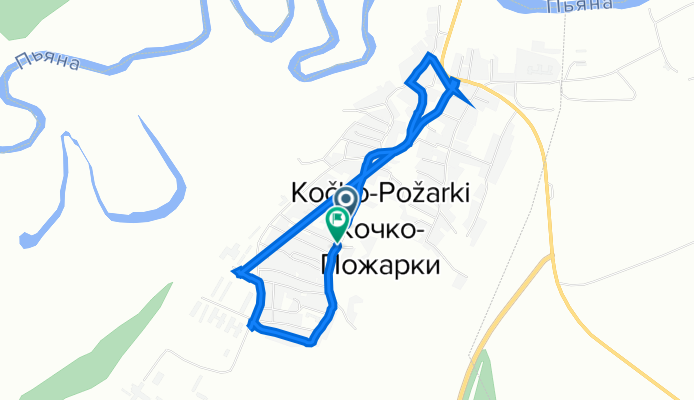 От Октябрьская улица, Кочко-Пожарки до Октябрьская улица, Кочко-Пожарки