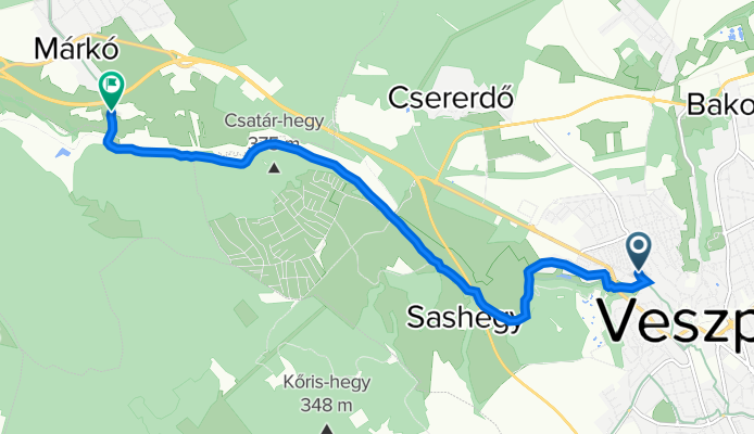 Szent István utca 8., Veszprém to Malom utca, Márkó