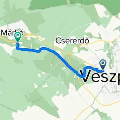 Eszterházy Antal utca 1., Veszprém to Malom utca, Márkó