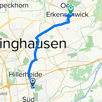 Mainstraße 2, Recklinghausen nach Schultenstraße 20, Oer-Erkenschwick