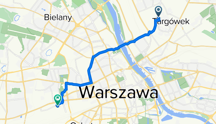 Kolonijna 5, Warszawa do Jana Kazimierza 17, Warszawa