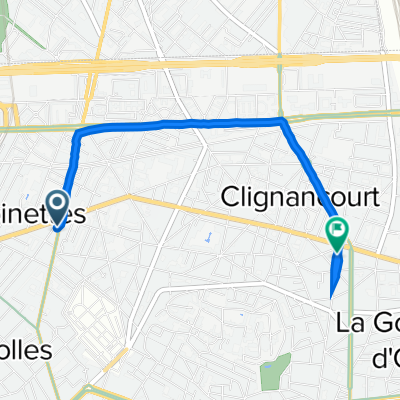 79 Avenue de Saint-Ouen, Paris à 101 Rue de Clignancourt, Paris