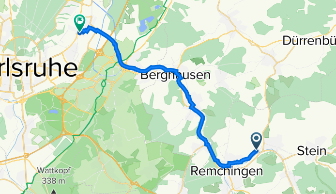 Remchinger Straße 16, Königsbach-Stein nach Hofäckerstraße 51, Karlsruhe