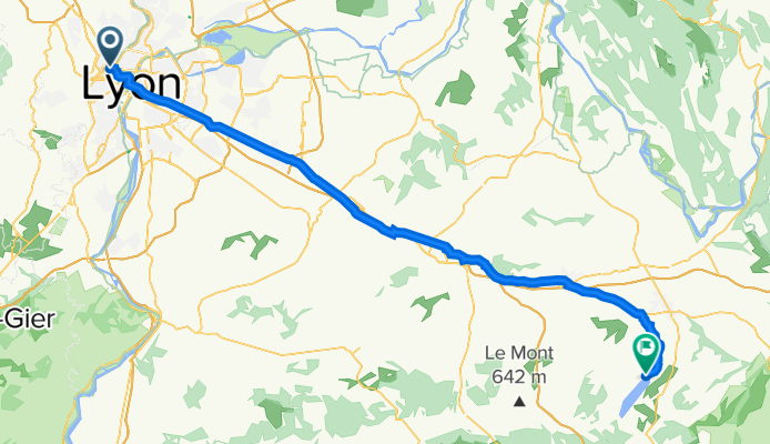 De Rue de l'Oiselière 16, Lyon à Route de Pré Cuit 993, Villages du Lac de Paladru