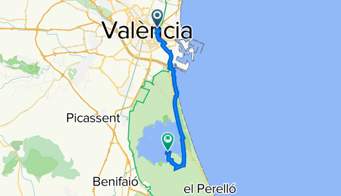 Route von Plaça de Valencia Club de Futbol, 2D, València