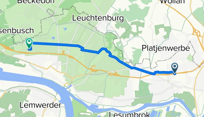 Bördestraße 8A, Bremen nach Grävenhorster Straße 18, Bremen