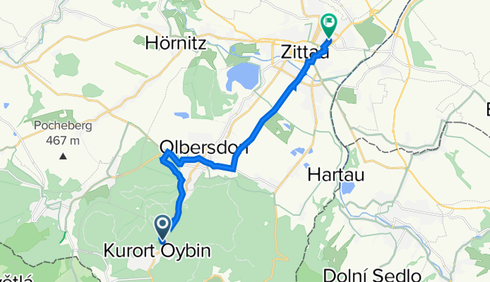 Oberlausitzer Bergweg, Oybin nach Komturstraße 13, Zittau