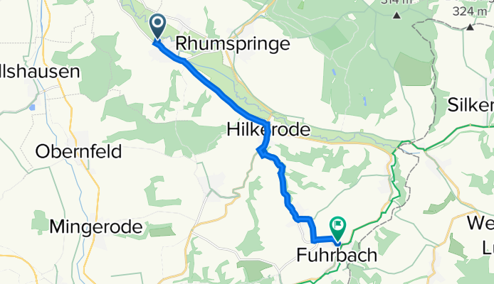 Kurze Straße 3, Rüdershausen nach Im Tale 16, Duderstadt