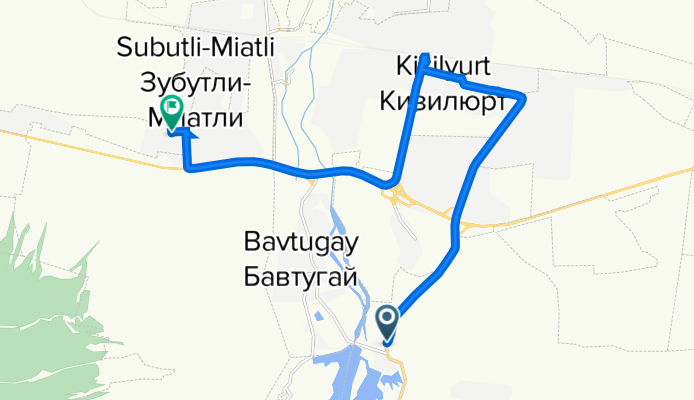 От улица Защитников Республики, Гельбах до улица Ленина, Зубутли-Миатли
