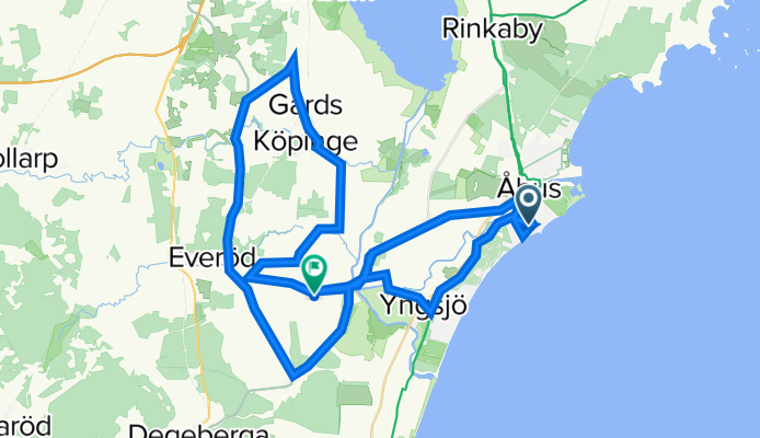 66 km - start mål Gullris - Everöd - Gärds Köping