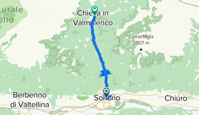 Da Via Don Nicolò Rusca 42e, Sondrio a Via Giovanni Paolo II, Chiesa In Valmalenco