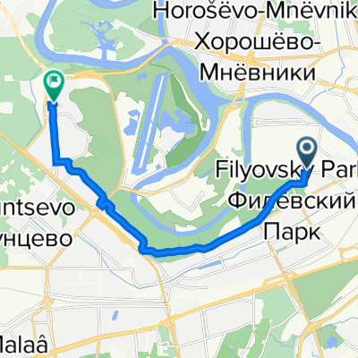 Новозаводская улица, вл18 с337, Москва до Осенняя улица, 24, Москва