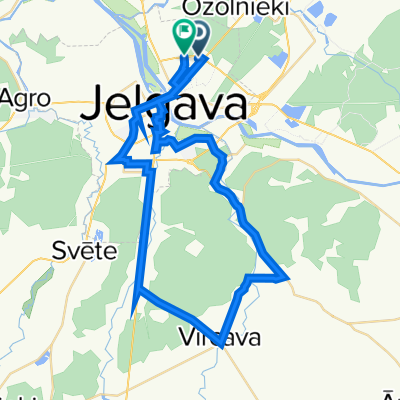 От Loka maģistrāle 5-28, Jelgava до Strautu ceļš 52, Jelgava